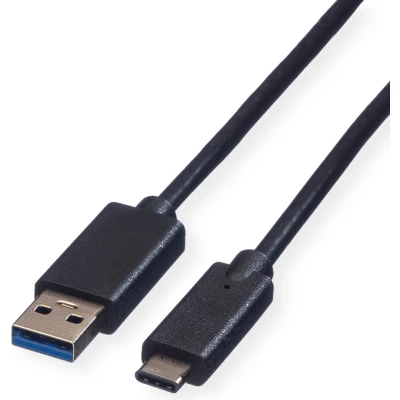 Afbeelding van ROLINE GREEN USB 3.2 Gen 1 kabel, A C, M/M, zwart, 0,5 m