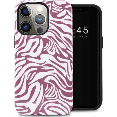 Afbeelding van Selencia Hoesje Geschikt voor iPhone 13 Pro Vivid Backcover Trippy Swirl Dark Rose