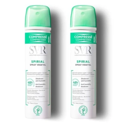 Image de SVR Spirial Spray Végétal Déodorant Anti Humidité 48H Lot de 2 x 75 ml