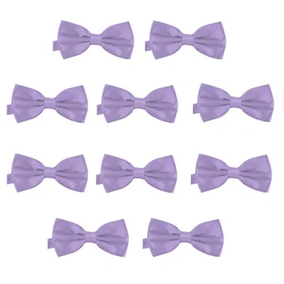 Afbeelding van DonDon 10 stuks vlinderdas voor heren, 12 x 6 cm, met reeds geknoopte en verstelbare haken, lila, eenheidsmaat, Lila.