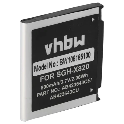Afbeelding van vhbw 1 x batterij compatibel met Samsung SGH U600, E840, X820, U100, D830 (800 mAh, 3,7 V, Li Ion)