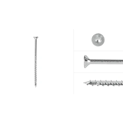 Afbeelding van Wovar Spaanplaatschroeven Verzinkt 6 x 130 mm Torx 25 met snijpunt Doos 100 Stuks