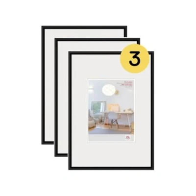 Afbeelding van Walther Design Lot van 3 frames KVX342B3 New Lifestyle delige set, kunststof frame met acrylglas, 29,7 x 42 cm, zwart