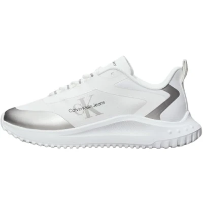 Afbeelding van Calvin Klein Jeans EVA Runner LOW LACE Sneakers laag, Dames, Maat: 41, Bright white/silver Polyester