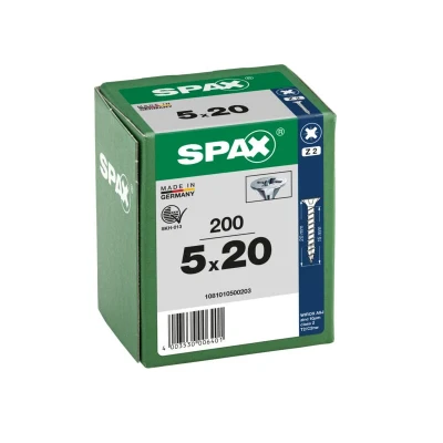 Afbeelding van Spax spaanplaatschroeven platverzonken kop verzinkt pozidriv 5.0x20mm (per 200 stuks)