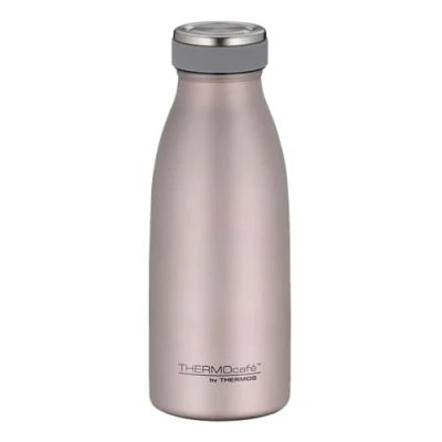 Afbeelding van THERMOcafé by THERMOS TC BOTTLE Bouteille isotherme en acier inoxydable résistant aux boissons gazeuses pendant 12 h chaud 24 froid 0,35 l Anti fuite Pour l&#039;école, les déplacements et le bureau Rose