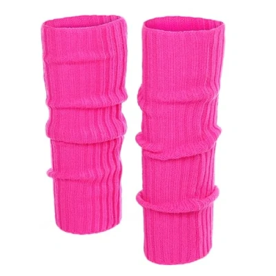 Afbeelding van KarneLux Sexy beenwarmers, neonsokken voor jaren 80 90 kostuums themafeesten, maskerade, carnaval of dans, dames, één maat, Neon Roze