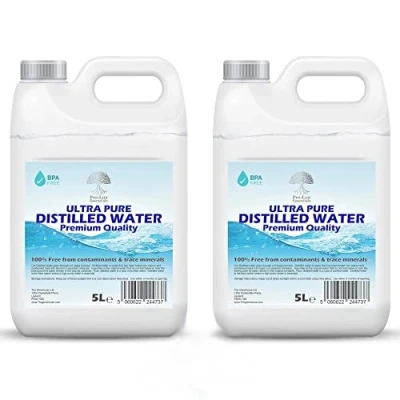 Afbeelding van Beschadigd water, 100% puur premium kwaliteit, ideaal voor CPap, strijkijzers, luchtbevochtigers, reiniging, motoren en meer, gemaakt in Groot Brittannië (10 liter)