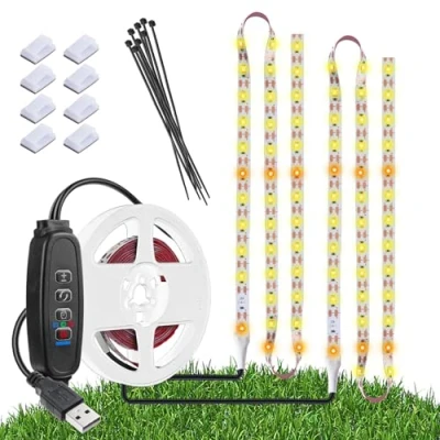 Afbeelding van Groeilampen voor kamerplanten, 120 leds, waterdicht, volledig spectrum, USB aansluiting, dimbaar, automatisch aan/uit met 3 timers, zaailingen, groenten,
