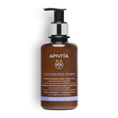 Afbeelding van Apivita Face Care Cleansers Cleansing Foam with Olive, Lavender &amp; Propolis Mousse 200 ml