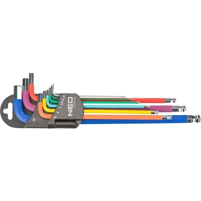 Afbeelding van NEO TOOLS 09 512 Haakse schroevendraaierset 1.5,2,2.5,3,4,5, 6,8,10 mm gereedschapsstaal 9