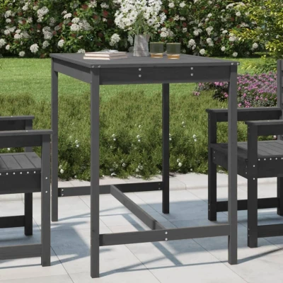 Afbeelding van Tuintafel 121x82,5x110 cm massief grenenhout grijs