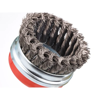 Afbeelding van Komstaaldraadborstel (haakse slijper) voor metaal, beton, diameter 95mm.