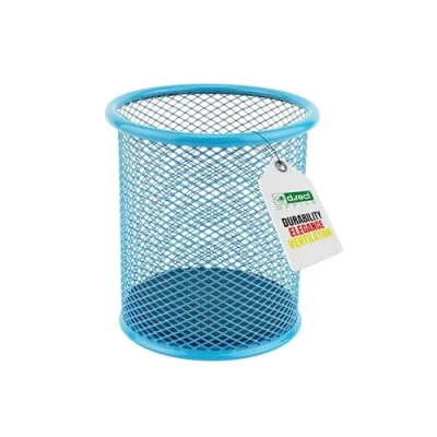 Afbeelding van LEVIATAN Pennenkoker van metaal, ronde pennenhouder netstiftpot, diameter 91 mm, blauw