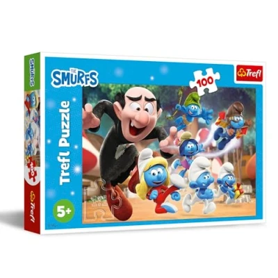 Image de Trefl Schtroumpfs, les enseignements du Papa Schtroumpf Puzzle 100 Pièces uzzle coloré avec des Personnages de Film Animé, Loisir Créatif, pour Enfants à partir 5 ans