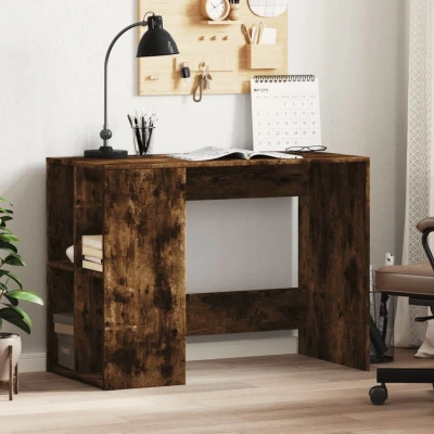 Afbeelding van Bureau 102x50x75 cm bewerkt hout gerookt eikenkleurig