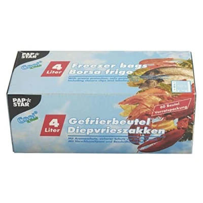 Afbeelding van Papstar 14161, 60 diepvrieszakken, LLDPE 4 liter, 40 x 25 cm, transparant in doos