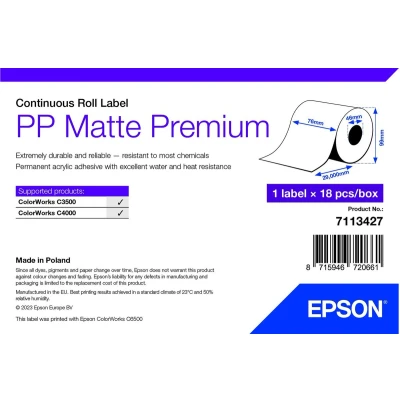 Afbeelding van Epson, Labels, Pp Mat Etiket Prem Doorlopend
