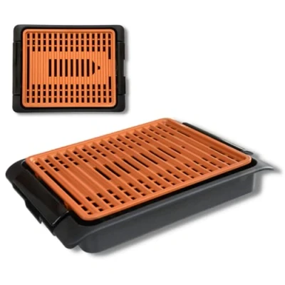 Afbeelding van Rookvrije elektrische tafelgrill BEST DIRECT Starlyf Smokefree COPPER, geschikt voor binnen en buiten, keramische anti aanbaklaag, max. 220 C [1250 Watt]