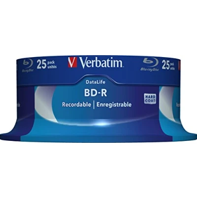 Afbeelding van Verbatim BD R SL Datalife 9999 Blu ray schijven, 25 GB, graveersnelheid, 6 x krasbestendige bescherming, stuks