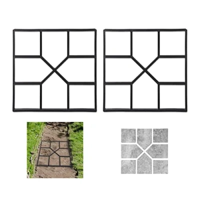 Afbeelding van Relaxdays tuinpad mal set van 2 sierbestrating tuintegel kunststof betonmal