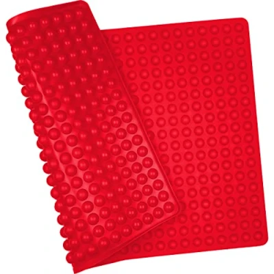 Afbeelding van Newaner Siliconen bakmat (1,2 cm), mini halfrond, bakvorm voor honden, herbruikbaar, hittebestendig, geschikt levensmiddelen, BPA vrij (rood)