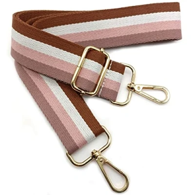 Afbeelding van Vervangende verstelbare schouderriem, roze, handtasriem, vervanging, universele reserve riem met gouden gesp voor dames, handtas, schoudertas, accessoires, 002