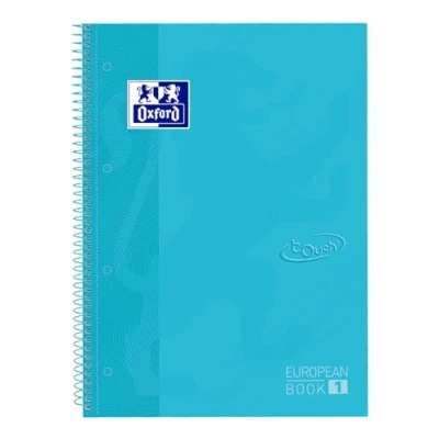 Afbeelding van Oxford School Touch Europeanbook Spiraalblok, Ft A4+, 160 Bladzijden, Geruit 5 Mm, Pastel Blauw Notitieboek