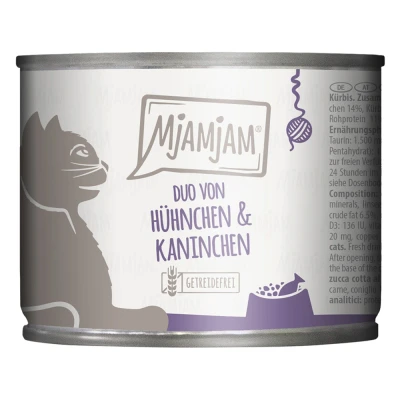 Afbeelding van 6x 200g MjAMjAM Duo Sappige Kip &amp; Konijn op Gestoomde Pompoen Natte Kattenvoer