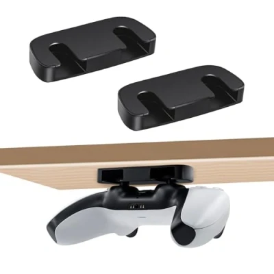 Afbeelding van 2 stuks controller houder onder het bureau voor PS5, horizontale tafelhouder PS4, Game Under Desk Mount Holder PS4/PS5 accessoires