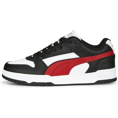Afbeelding van PUMA RBD Game Low Jr Unisex Sneakers White/ForAllTimeRed/Black/Gold Maat 38