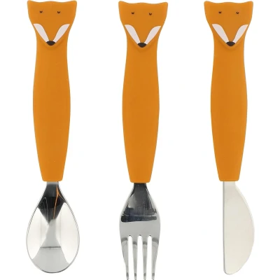 Afbeelding van Trixie Silicone cutlery set 3 pack Mr. Fox