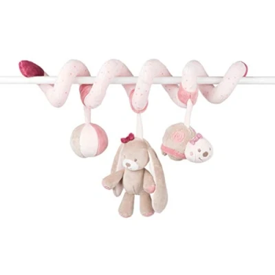 Afbeelding van Nattou Speelspiraal met hangende figuren, Nina, Jade en Lili, 40 x 24 11 cm, roze/beige