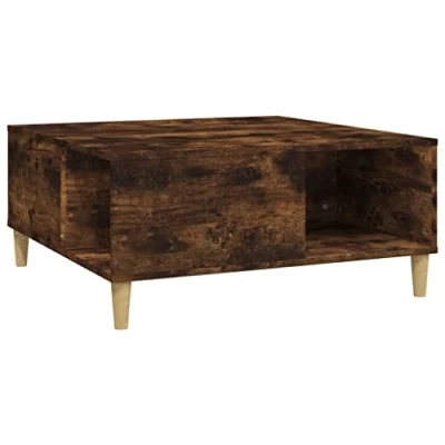 Image de vidaXL Table basse chêne fumé 80x80x36,5 cm bois d&#039;ingénierie830785