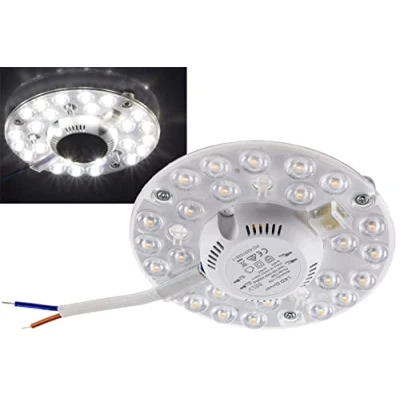 Afbeelding van ChiliTec Led ringmodule met magnetische houder, 12 W, diameter 12,5 cm, 1300 lm, 230 V, ombouwset voor plafondlampen, klaar aansluiting, 4000 K, neutraal wit