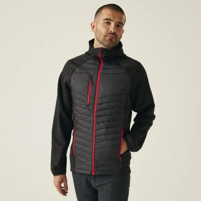 Afbeelding van Regatta Navigate Hybrid Jacket RG0549 BLACK/CLASSIC RED XXL