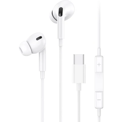 Afbeelding van USAMS Bedrade In Ear Oordopjes 1.2m USB C aansluiting Wit