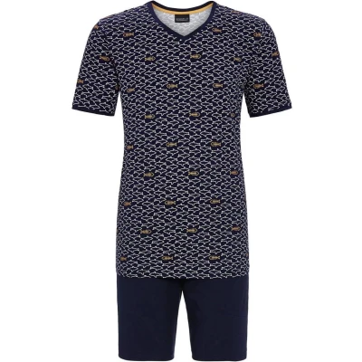 Afbeelding van Nachtblauwe heren shortama haaien Blauw Maat 50