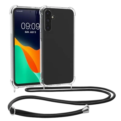 Afbeelding van kwmobile telefoonhoesje geschikt voor Samsung Galaxy A55 5G Hoesje met telefoonkoord Back cover in zwart / transparant