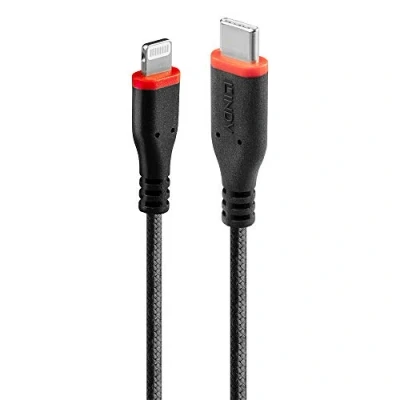 Afbeelding van LINDY USB kabel 2.0 Apple Lightning stekker, C stekker 0.50 m Zwart 31285