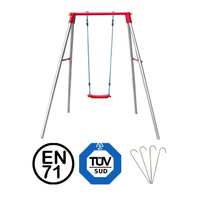Afbeelding van Garlando Stalen Schommel Candy 1 Plus Enkel Blauw Rood Staal Kunststof