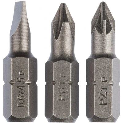 Afbeelding van Bosch Accessories 2609255973 Bitset 3 delig Plat, Kruiskop Phillips, Pozidriv