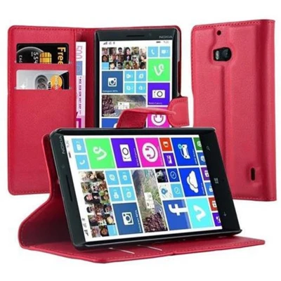 Afbeelding van Cadorabo Hoesje geschikt voor Nokia Lumia 929 / 930 in KARMIJN ROOD Beschermhoes met magnetische sluiting, standfunctie en kaartvakje Book Case Cover Etui