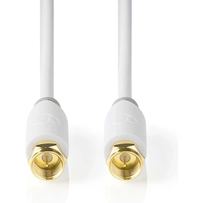 Afbeelding van Nedis Csbw41000Wt20 Satelliet En Antennekabel F Male 2,0 M Wit