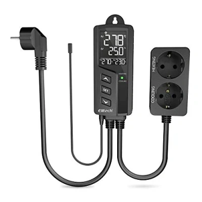 Afbeelding van Elitech Temperatuurregelaar, digitale thermostaat, met sonde, koeling, verwarming, temperatuurregelaar voor aquarium, waterverwarming, terrarium, reptiel, incubator, verwarmingslamp, 220 V