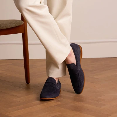 Afbeelding van Manfield Instappers, Heren, Maat: 44, Blau Schoenen
