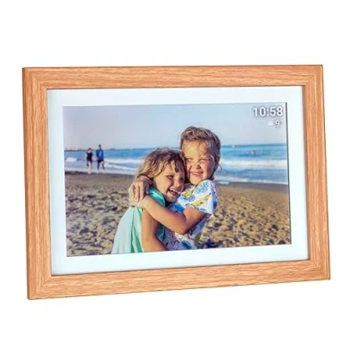 Afbeelding van TFA Dostmann FRAMEO App Digitale WiFi fotolijst 25.7 cm 10.1 inch 1280 x 800 Pixel 32 GB Bruin, Wit