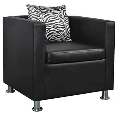 Afbeelding van vidaXL Fauteuil kunstleer zwart