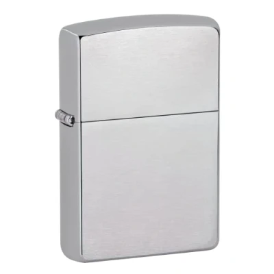Afbeelding van Zippo Benzineaansteker, standaard aansteker, chroom, geborsteld, zilverkleurig, 3,9 x 1,3 5,7 cm