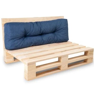 Afbeelding van Paletkussens/matras, bank, fauteuil, zitvlak voor europallets zitting en/of rugleuning (blauw, kussen 120 x 40 cm)